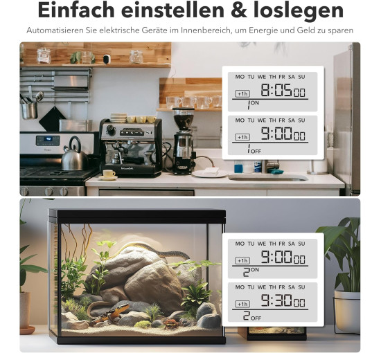 Цифрова розетка-таймер HBN BNC-50/G87 з 20 програмами перемикання, тижневий таймер для внутрішнього використання, зворотний відлік, біла (0109)