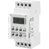 Цифровой таймер HBN BNDS-X2 для DIN-рейки, монтаж на панель переключателей, 3680 Вт, 8 программ переключения, 7-дневный таймер, белый (0122)