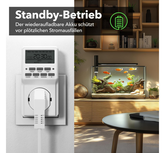 Цифровий таймер HBN BNE-50/G87 (2шт) тижневий таймер з 20 програмами перемикання, розетка таймера для використання в приміщенні, білі (0131)