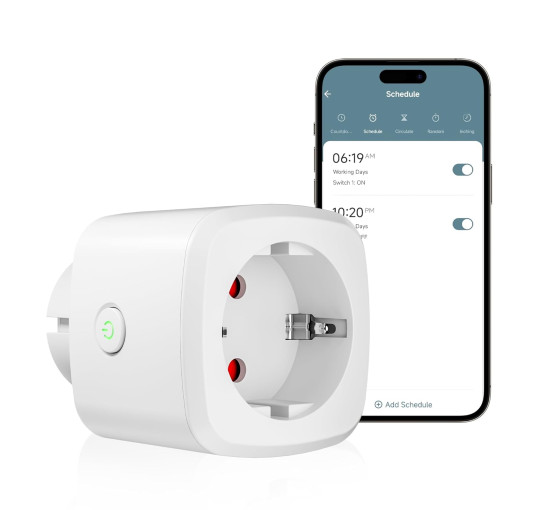 WiFi розетка HBN BNDS-X6T для розумного дому з інтелектуальним перемикачем у додатку, 10 A, сумісна з Alexa та Google (0124)