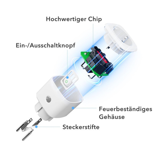 WiFi розетка HBN BNDS-X6T для розумного дому з інтелектуальним перемикачем у додатку, 10 A, сумісна з Alexa та Google (0124)