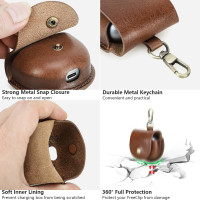 Защитный чехол FAOONNMY из натуральной кожи, совместимый с портативными беспроводными наушниками Huawei FreeClip, ударопрочный, коричневый (0123)