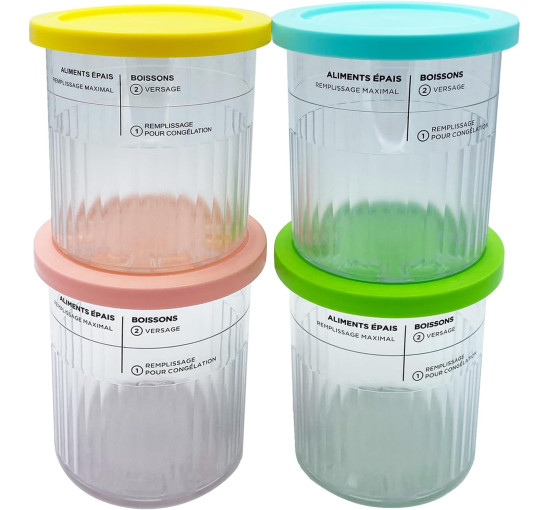 Заміна для пляшок та кришок Adwrparts 4 шт., сумісних з льодогенератором Ninja Creami Deluxe серії NC500, NC500, NC501 (2101)