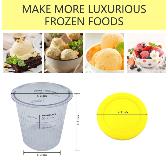 Заміна для пляшок та кришок Adwrparts 4 шт., сумісних з льодогенератором Ninja Creami Deluxe серії NC500, NC500, NC501 (2101)