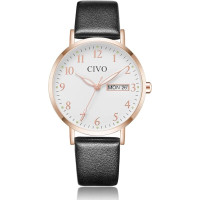 Жіночий годинник CIVO 2408 у ретро-дизайні для жінок, шкіряний ремінець (4079)