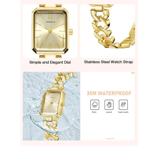 Жіночий годинник CIVO 3006, прямокутний, з нержавіючої сталі (3128)