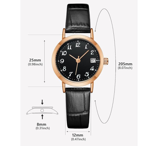Жіночий годинник CIVO 6260 зі шкіряним ремінцем та маленьким циферблатом 25 мм (4078)
