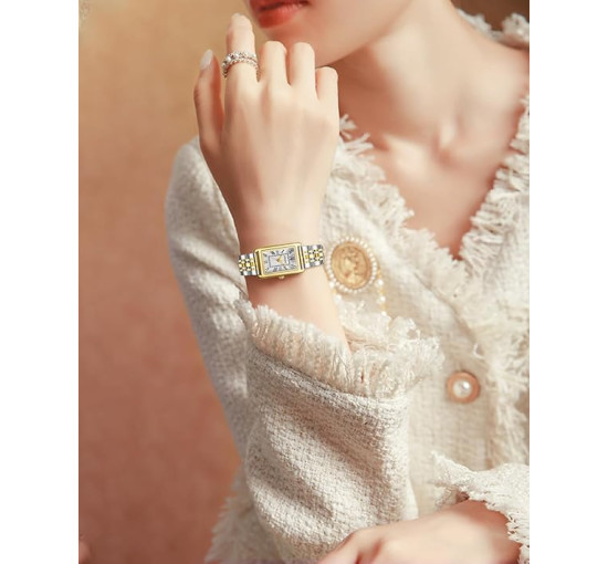 Жіночий годинник CIVO 9299, Vintage Square з нержавіючої сталі аналоговий кварцовий, срібний (4084)