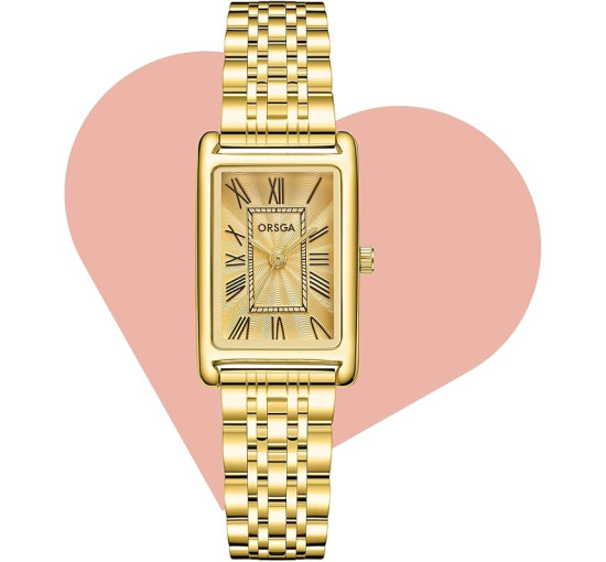 Жіночий прямокутний кварцовий наручний годинник CIVO Montre Femme 9299L, золотий (4088)