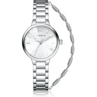 Жіночий водонепроникний маленький годинник CIVO 2034 з нержавіючої сталі з ремінцем, срібло (3159)