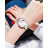 Жіночий водонепроникний маленький годинник CIVO 2034 з нержавіючої сталі з ремінцем, срібло (3159)