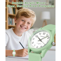 Детские аналоговые часы TENOCK 6088 с мягким ремешком, водонепроницаемый 50M, зеленый (4186)