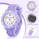 Дитячий аналоговий кварцовий годинник TENOCK 001, водонепроникний, 30 м, фіолетовий (4188)