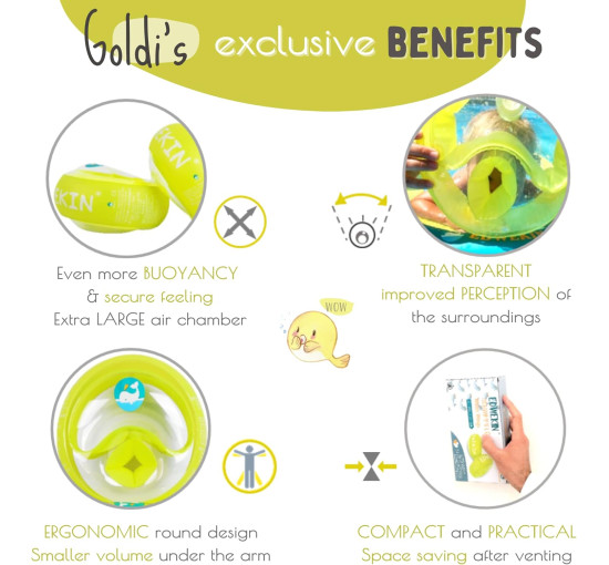 EDWEKIN надувний дитячий поплавок для басейну, золотистий (5154)