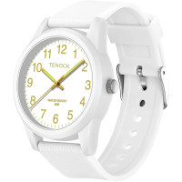 TENOCK Дитячій аналоговий годинник з м'яким ремінцем 6088, водонепроникний 50M, білий (4187)