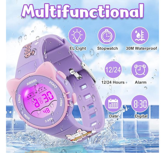 Дитячій цифровий годинник Juboos MR-2206, фіолетовий (4122)