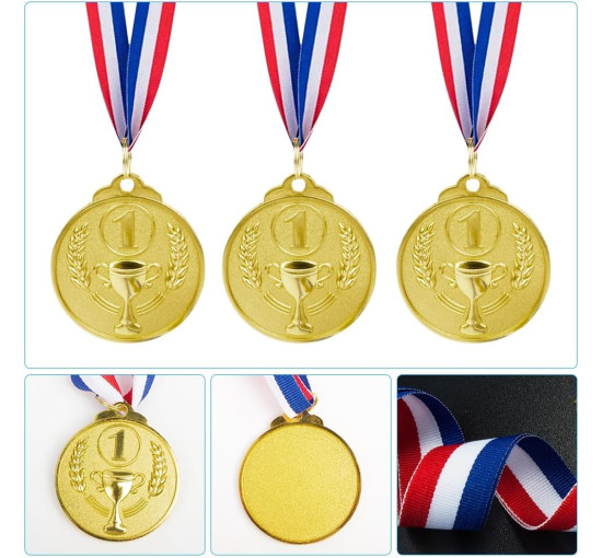 Набір з 12 медалей EBKCQ BTGS2308141, золота медаль для дітей (2192)