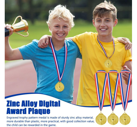 Набір з 12 медалей EBKCQ BTGS2308141, золота медаль для дітей (2192)