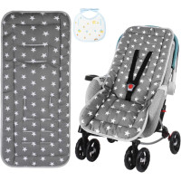 Подкладки для детской коляски AOGOE, 100% хлопковая подкладка, дышащая подходит для большинства колясок, серая (0142)