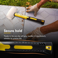 Резиновый молоток CCLIFE, 450 г, сертифицирован TÜV и GS, с двумя сторонами, мягкий молоток для пола и плитки, белый, (0087)