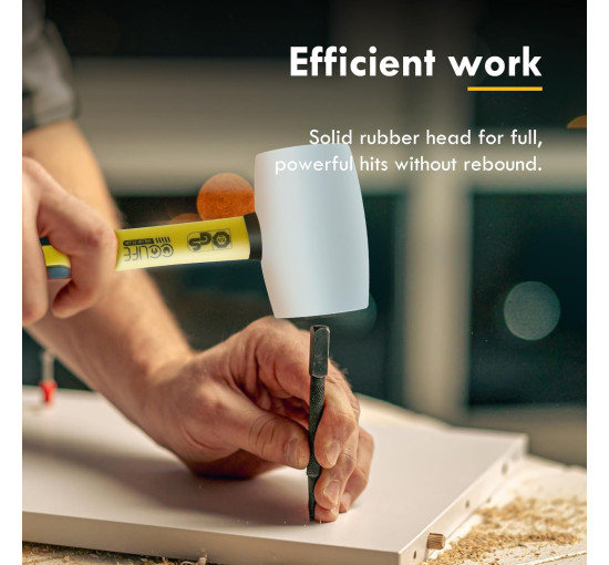 Гумовий молоток CCLIFE, 450 г, сертифікований TÜV та GS, з двома сторонами, м'який молоток для підлоги та плитки,  білий, (0087)