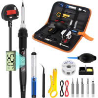 Комплект паяльників BOPELMALLS BP-LT15 15 шт., 80 Вт РК-дисплей з регульованою температурою 180-520°C, підставка, сумка для інструментів (0155)