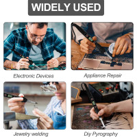 Комплект паяльников BOPELMALLS BP-LT15 15 шт., 80 Вт ЖК-дисплей с регулируемой температурой 180-520°C, подставка, сумка для инструмента (0155)