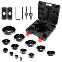 Набор коронок CCLIFE Ø19 мм - Ø152 мм, 19-предметный набор коронок, глубина резки 25 мм для дерева, черный (0081)