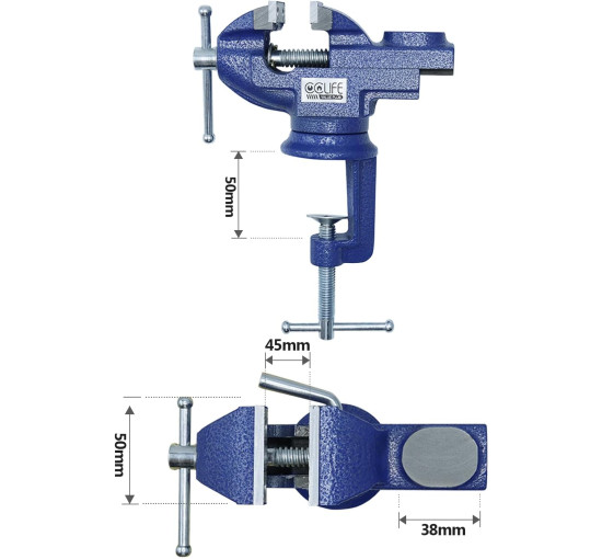 Паралельні сталеві лещата CCLIFE із захисними рукавами, верстачні лещата 50/70 мм (0083)