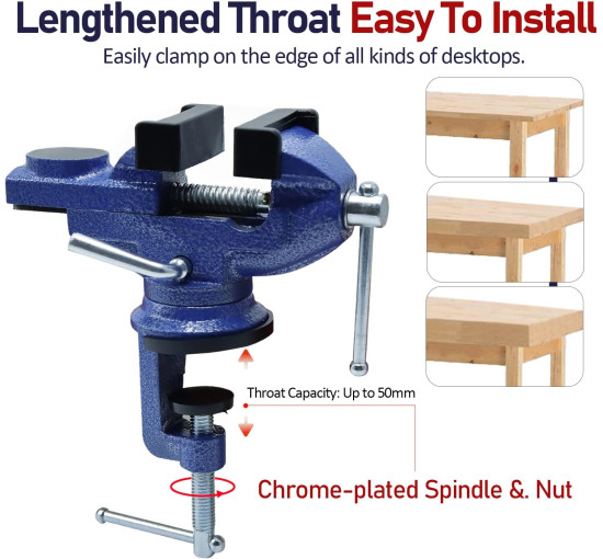Паралельні сталеві лещата CCLIFE із захисними рукавами, верстачні лещата 50/70 мм (0083)