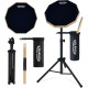Пед для гри на барабанах GLEAM DPS-01 із залізною стійкою для барабанів, 12-дюймовий комплект безшумних педів, чорний (2108)