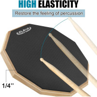 Пед для игры на барабанах GLEAM DPS-01 с железной стойкой для барабанов, 12-дюймовый комплект бесшумных педов, черный (2108)