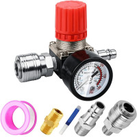 Preciva Регулятор тиску 1/4 дюйма, до 175 PSI для повітряних компресорів, чорний (5102)