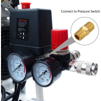 Preciva Регулятор давления 1/4 дюйма, до 175 PSI для воздушных компрессоров, черный (5102)