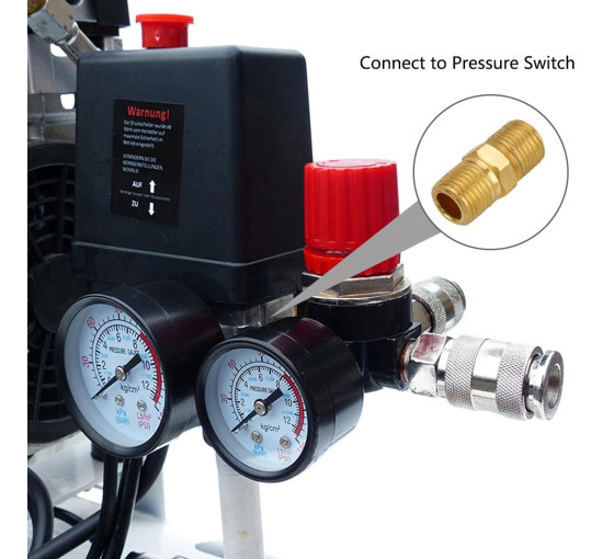 Preciva Регулятор тиску 1/4 дюйма, до 175 PSI для повітряних компресорів, чорний (5102)