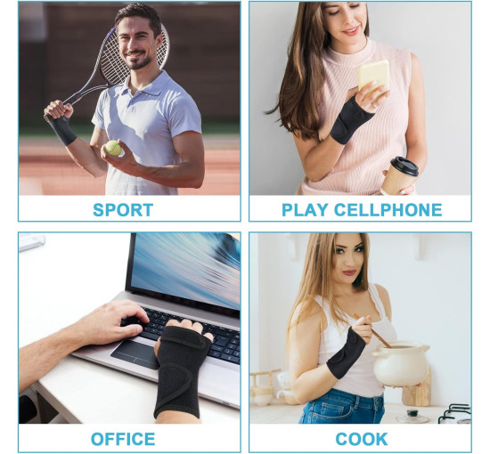 Фіксатор зап'ястя ACWOO, дихаючий та регульований бандаж, чорний (2009)