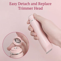 Бритва для бикини Dermave WH- FB016-000, 4-в-1 для женщин, розовый (4023)