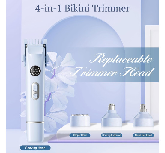 Бритва для бікіні Dermave WH- FB016-000, 4-в-1 для жінок, синій (4022)