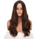 Довгі коричневі світлі перуки FESHFEN для жінок, 22 дюйми, синтетичний хвилястий перука з проділом посередині для щоденної вечірки (0104)