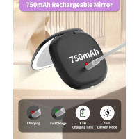 Дзеркало для макіяжу WOBSION BM-2320B-2 з підсвічуванням та збільшенням, складне дзеркало для сумки, подарунок, ‎чорне (0044)