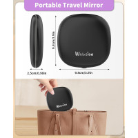 Зеркало для макияжа WOBSION BM-2320B-2 с подсветкой и увеличением, складное зеркало для сумки, подарок, черное (0044)