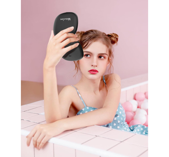 Дзеркало для макіяжу WOBSION BM-2320B-2 з підсвічуванням та збільшенням, складне дзеркало для сумки, подарунок, ‎чорне (0044)