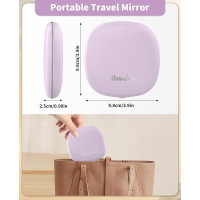 Зеркало для макияжа WOBSION BM-2320B-2 с подсветкой и увеличением, складное зеркало для сумки, подарок, фиолетовое (0041)