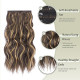 FESHFEN Накладне волосся на зачісці, довге хвилясте густе волосся, меліроване, шоколадно-коричневий (5189)