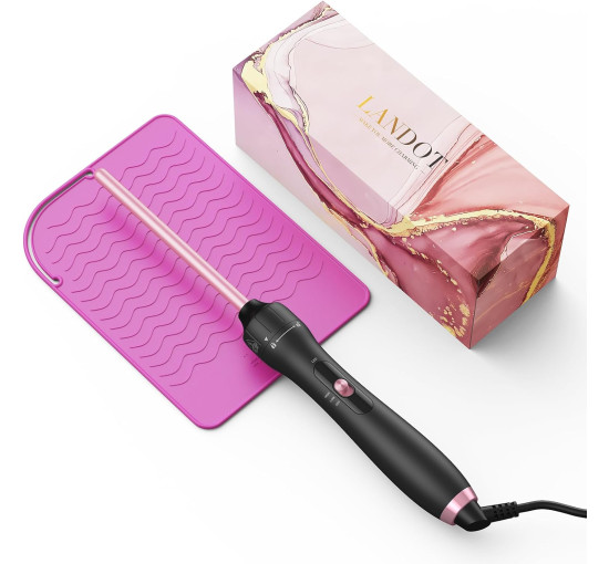 LANDOT керамічна плойка для тугих локонів, 9 мм, до 210°C, рожеве золото (5057)
