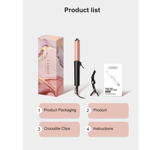 Мини-плойка для волос LANDOT SM-C660, напряжение 100-240 В, черное (5060)