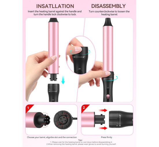 LANDOT Щипці для завивки волосся HC528-32, 32 мм, рожеве золото (5059)