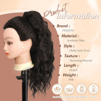 Наращивание волос FESHFEN на заколках, мягкое синтетическое наращивание волос для женщин, 18 дюймов, темно-коричневый (0111)