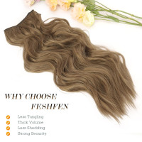 Наращивание волос FESHFEN Secrets, Длинные 50 см, синтетические волосы, парики для женщин, золотисто-коричневый (0105)