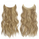 Невидиме дротяне нарощування волосся FESHFEN з прозорою ниткою, довгий 40 см хвилястий, світло-коричневий та блонд (0093)